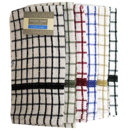 Wholesale Kitchen Towel Checked 15"""" x 25"""" Assorted Colors GLW