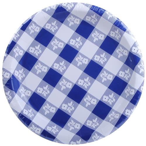 gingham paper plates