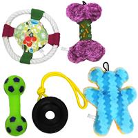 Wholesale Lucky's Boneyard Assorted Dog Toys - Vinyl, Rubber, Plush and Canvas