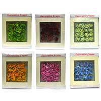 Wholesale Shadow Box Frame with Flowers 5.5" Square Assorted