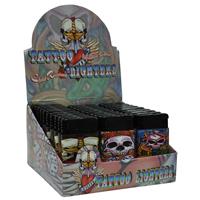 Wholesale Mega Butane Tattoo Lighter in Graphic Counter Display
