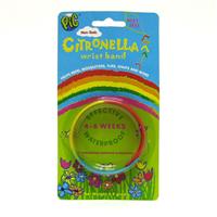 Wholesale Citronella Deet Free Rainbow Color Wrist Band on Clip Strip