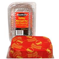 Wholesale Holiday Foil Mini Loaf Pan with Lid