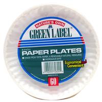 Wholesale Green Label White Paper Plate 6"
