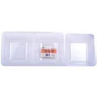 Wholesale 3 Compartment Dip & Chip 16x6x1.7" Clear Styrene