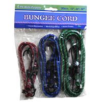 Wholesale Bungee Cord 6 pk, 2 each 12", 18" and 24"
