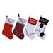 Wholesale Sport Theme Christmas Stocking 17" 4 Assorted Styles (12/1 CT)
