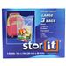 Wholesale Heavy Duty LRG Storage Bag W/Handle 15"x15 " (Ziplock) (36/3 CT)