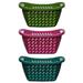 Wholesale Large Rectangle Laundry Basket 17.5"x25"x10" Assorted Colors (12/1 CT)