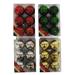 Wholesale Christmas Shiny Ball Ornaments 60MM Plastic In A PVC Box 4 Assorted Colors (36/6 PK)