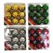 Wholesale Christmas Shiny Ball Ornaments 50MM Plastic In PVC Box 4 Assorted (36/9 PK)