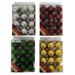 Wholesale Christmas Shiny Ball Ornaments 40MM Plastic In PVC Box 4 Asst (36/12 PK)