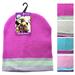 Girls Beanie Hat W/stripes Asst