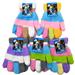Kids Furry Glove Multi Stripe Asst Clrs