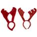 Wholesale Red Fur Covered Reindeer Antler Headband (12/1 CT)