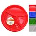 Wholesale Plastic 3 Section Divided Plate 9.75" Assorted Colors (48/2 CT)