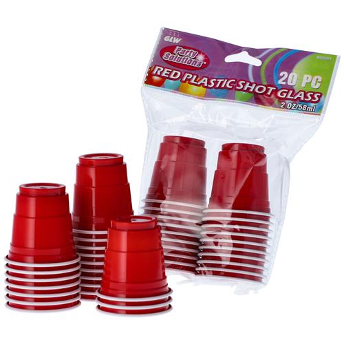 Wholesale 20pc 2oz RED PLASTIC SHOT GLASSES Image 6