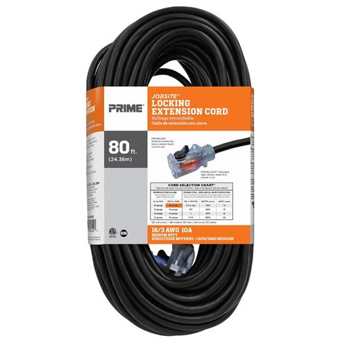 Wholesale Z80' 16/3 LOCKING EXTENSION CORD PRIMELIGHT ENDS GLW