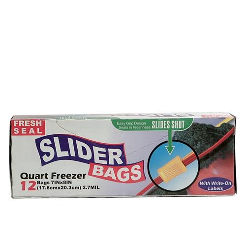 Wholesale 12ct Fresh Seal Slider Bags Quart Freezer