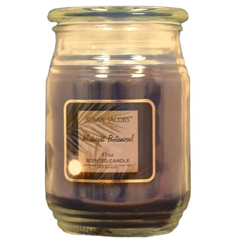 Wholesale 17oz TEXTURED GLASS CANDLE-MIDNIGHT BOTANICAL
