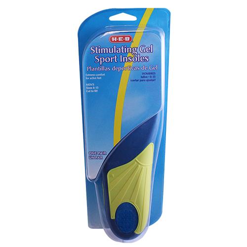Wholesale MENS GEL SPORT INSOLES SIZE 8-13 ONE PAIR HEB 6-19BTF