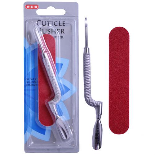 Wholesale ZCUTICLE PUSHER WITH NAIL BUFFER HEB GLW