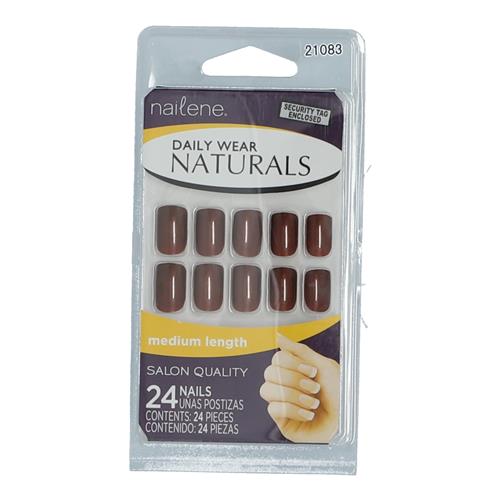 Wholesale 24CT NAILENE NAILS MED. LENGTH WINE RED