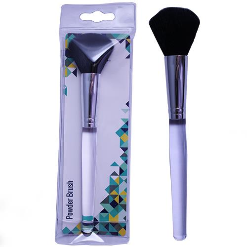 Wholesale POWDER BRUSH IN POUCH CLEAR HANDLE GEM
