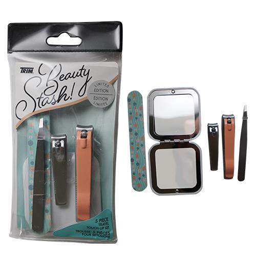 Wholesale Z5PC BEAUTY STASH TRAVEL KIT ORANGE ENG/FR