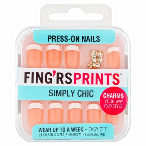 Wholesale Z24ct PRESS ON NAILS CLASS ACT WITH 2 CHARMS