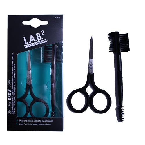 Wholesale ZEYEBROW GROOMING SCISSORS & SPOOLIE LAB2 ON THE BROW-LOW