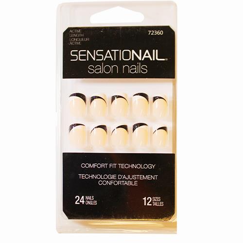 Wholesale Z24CT SALON NAILS ACTIVE LENGTH FRENCH PINK BLACK & WHITE TIP