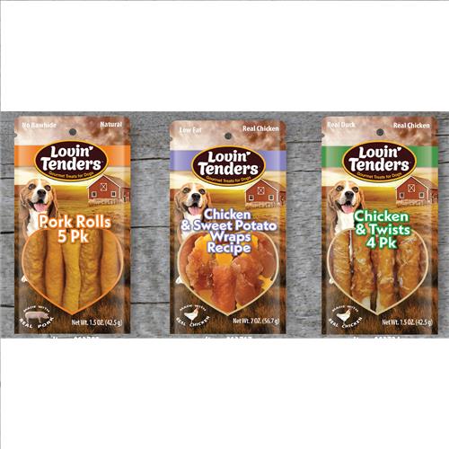 Wholesale LOVIN TENDER DOG TREATS 3 ASSORTED