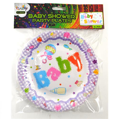 Wholesale ZPAPER PLATES BABY SHOWER 7''