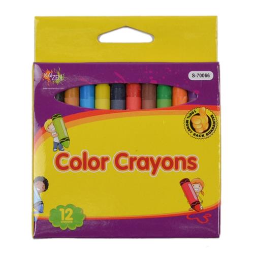 Wholesale 12 Piece Color Crayons in Peggable Box