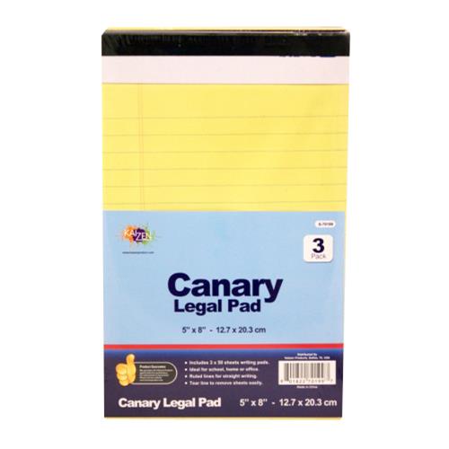 Wholesale Canary Legal Pad 5"""" x 8"""" GLW