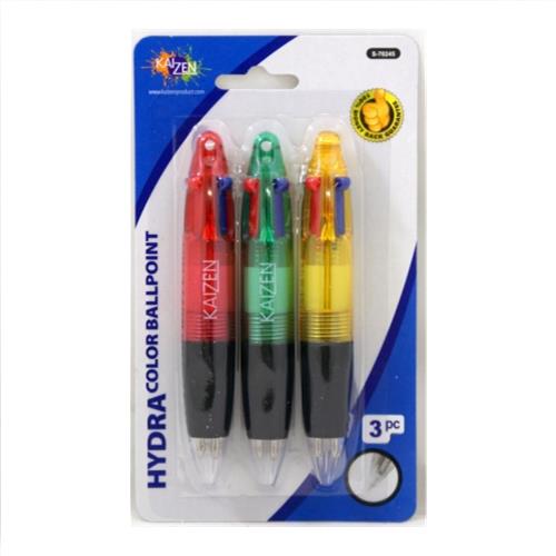 Wholesale Ballpoint Pen 3 Ink Large Grip Assorted