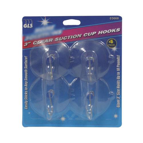 Wholesale Z4pc 3"" CLEAR SUCTION CUP HOOKS
