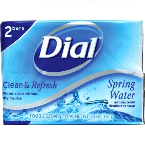 Wholesale 2pk Dial Bar Soap Antibacterial Spring Water Deodorant