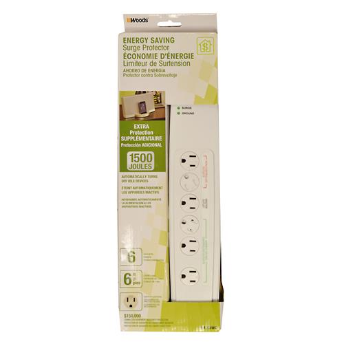 Wholesale Z6 OUTLET SURGE PROTECTOR 1500 JOULES 6' ENERGY SAVER
