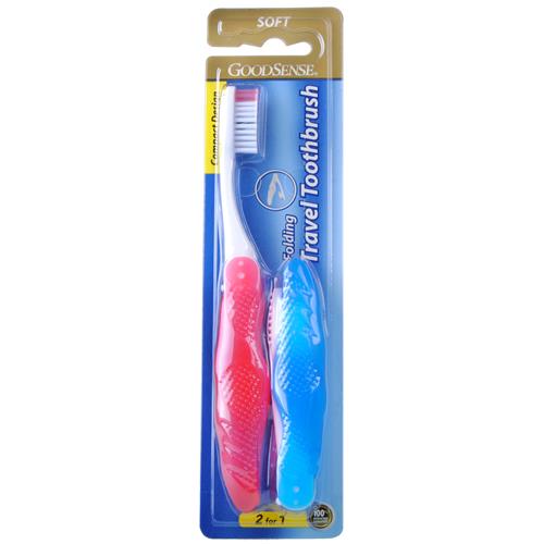 Wholesale Good Sense 2PK Folding Travel Toothbrush
