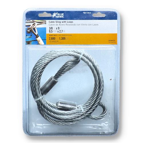 Wholesale 9' 3/8'' CABLE SLING WITH LOOPS 2880LB WLL