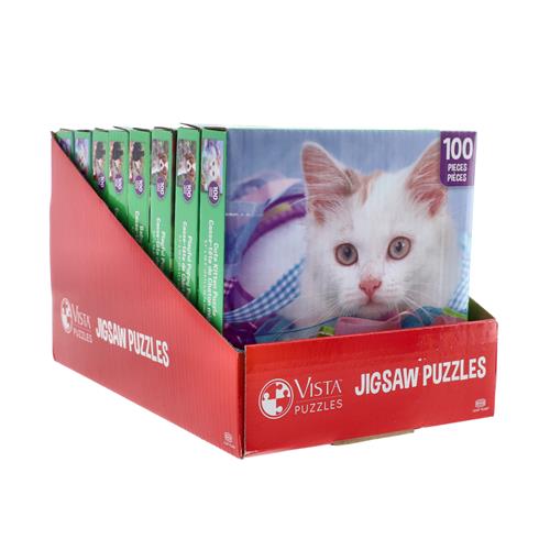 Wholesale 100PC PUZZLE ASSORTMENT PUPPY-KITTEN-BUNNIES