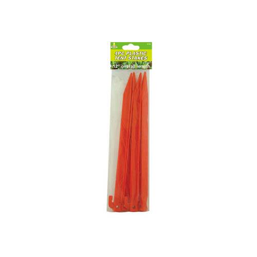 Wholesale 4pc 12" PLASTIC TENT STAKE