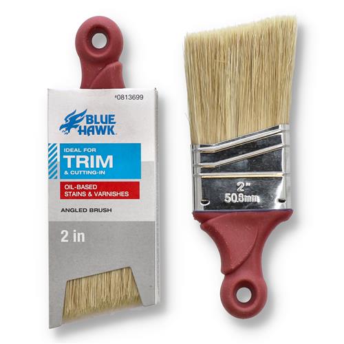 Wholesale BLUE HAWK 2" SHORT ANGLED PLASTIC HANDLE PAINT BRUSH