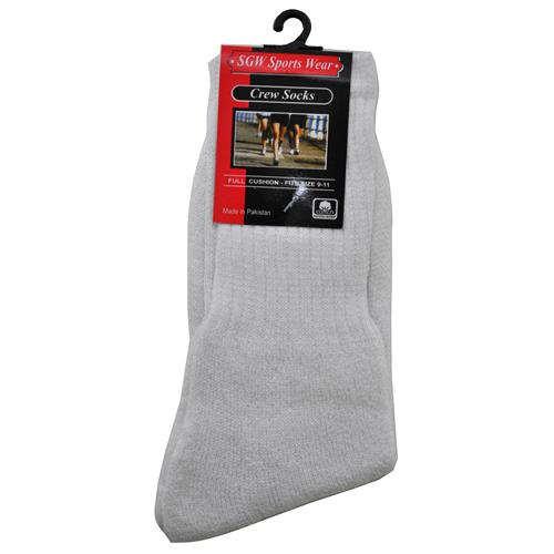 Wholesale SGW Mens White Crew Sock Size 911 GLW