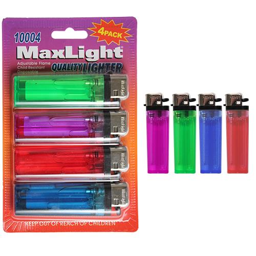Wholesale 4ct DISPOSABLE LIGHTER MAXLIGHT