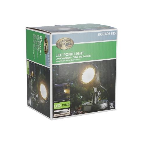 Wholesale LOW VOLTAGE LED POND LIGHT 50W EQUIVALENT BLACK FINISH METAL