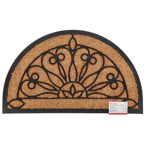 Wholesale TULIP HALF ROUND COIR DOOR MAT 18x30''