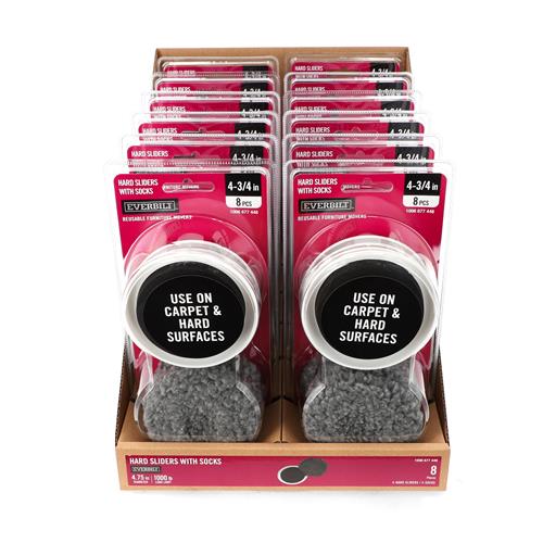 Wholesale EVERBILT 8PK 4-3/4" FURNITURE SLIDERS WITH SOCKS NO BIG BOX STORES